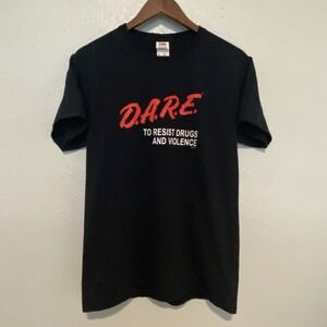 D.A.R.E. Vtg Black Medium 90's To Resist Drugs T-shirt